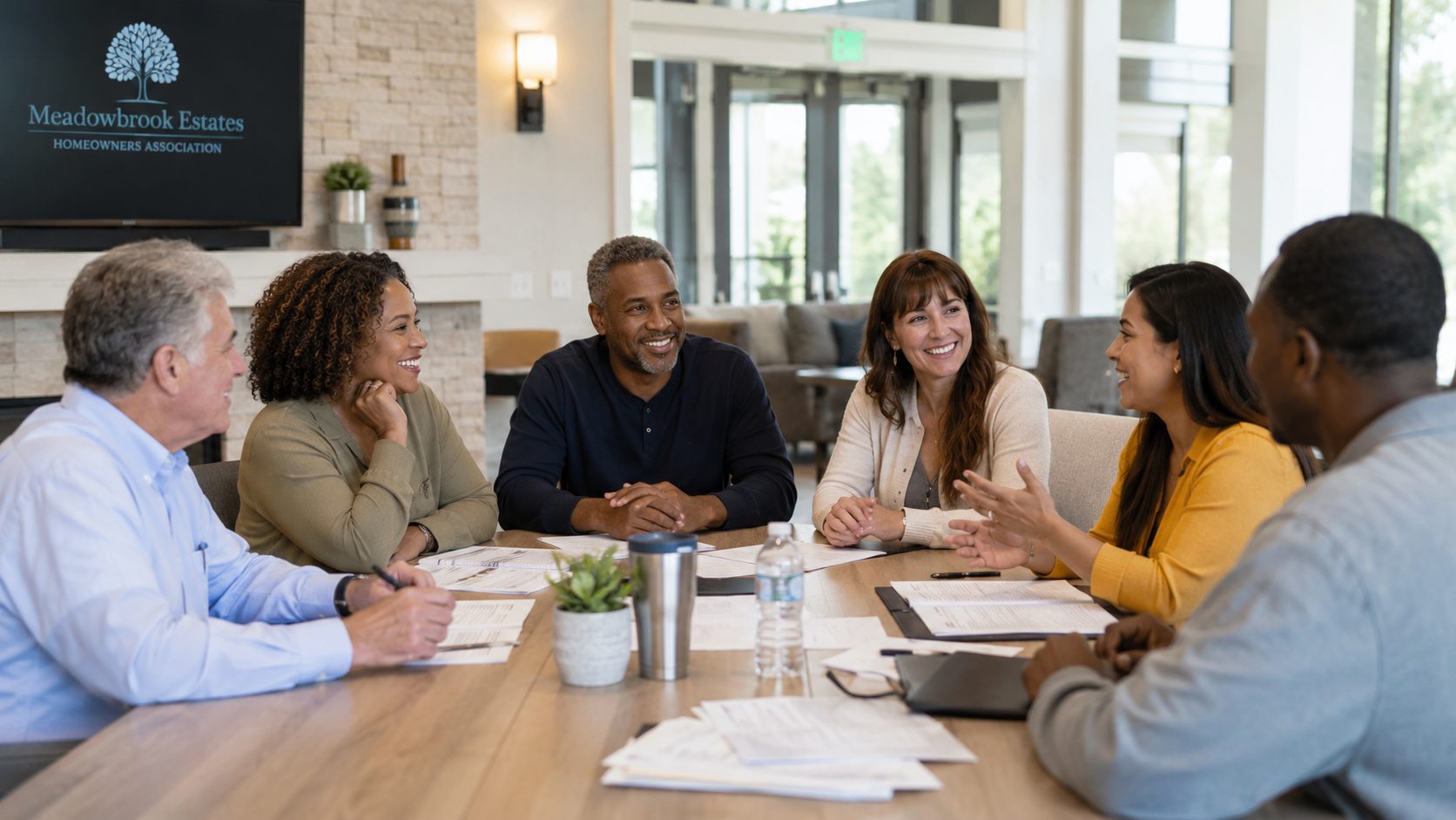 HOA board meeting at the clubhouse
